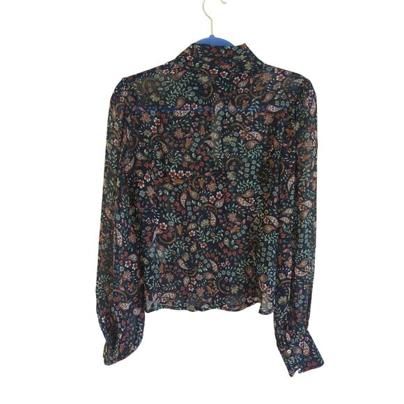 Nicholas Floral Silk High Neck Blouse Size 2 - Picture 7 of 7